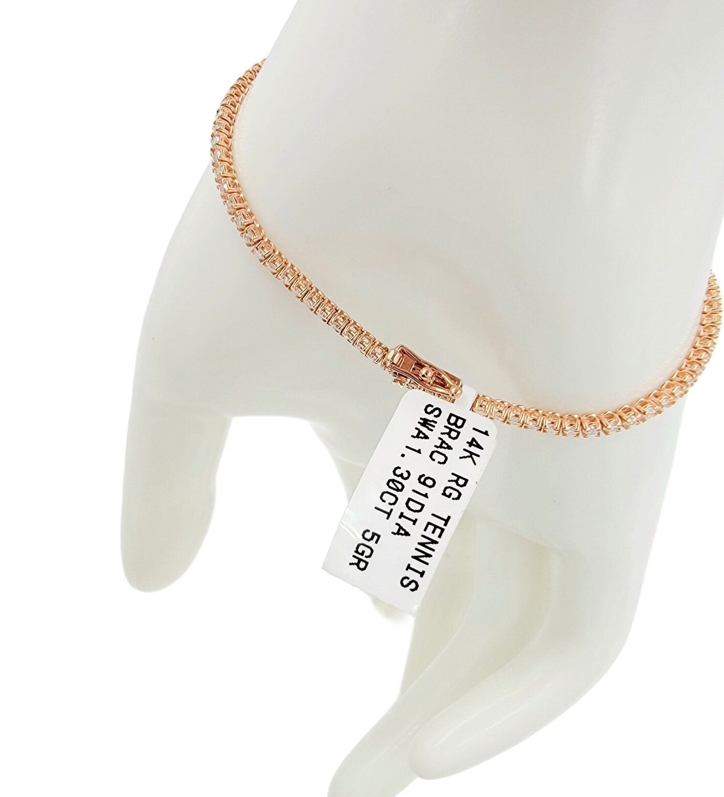 14k Rose Gold Diamond Tennis Bracelet