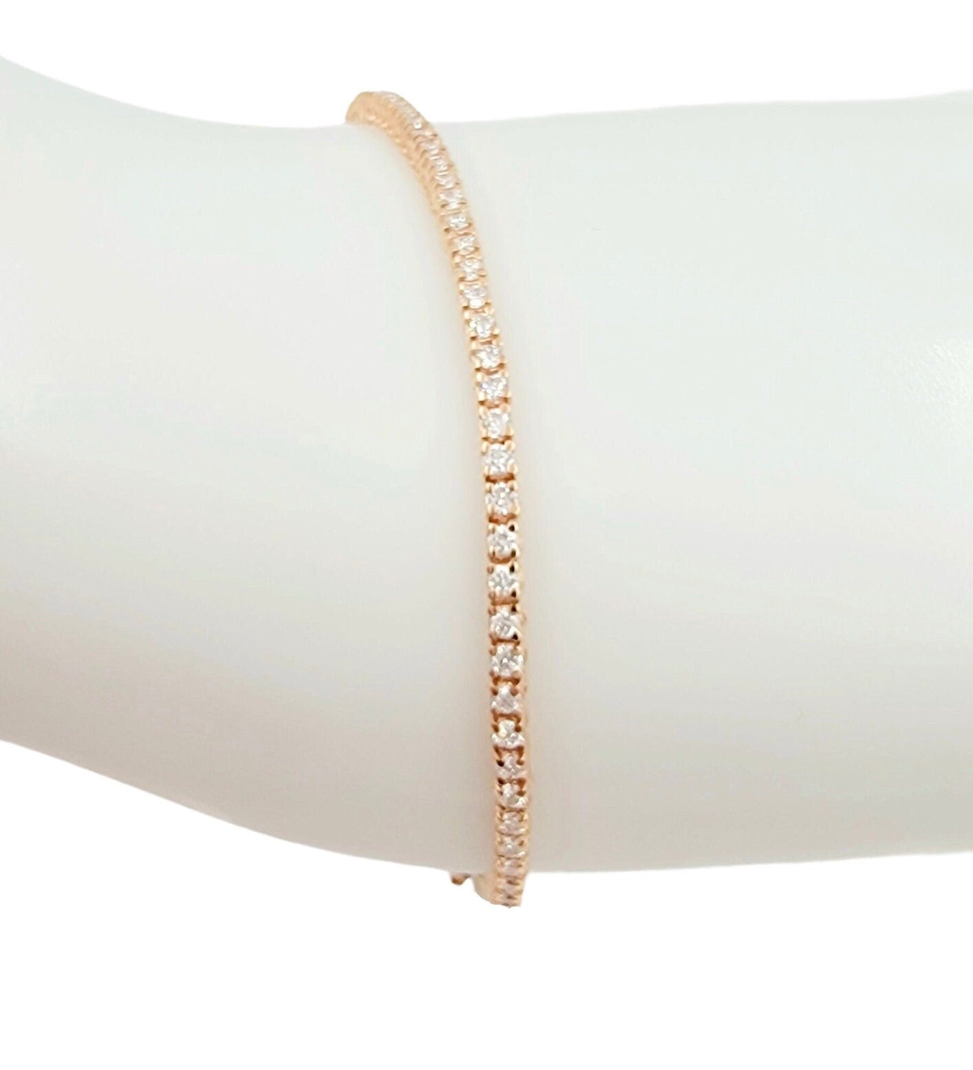 14k Rose Gold Diamond Tennis Bracelet