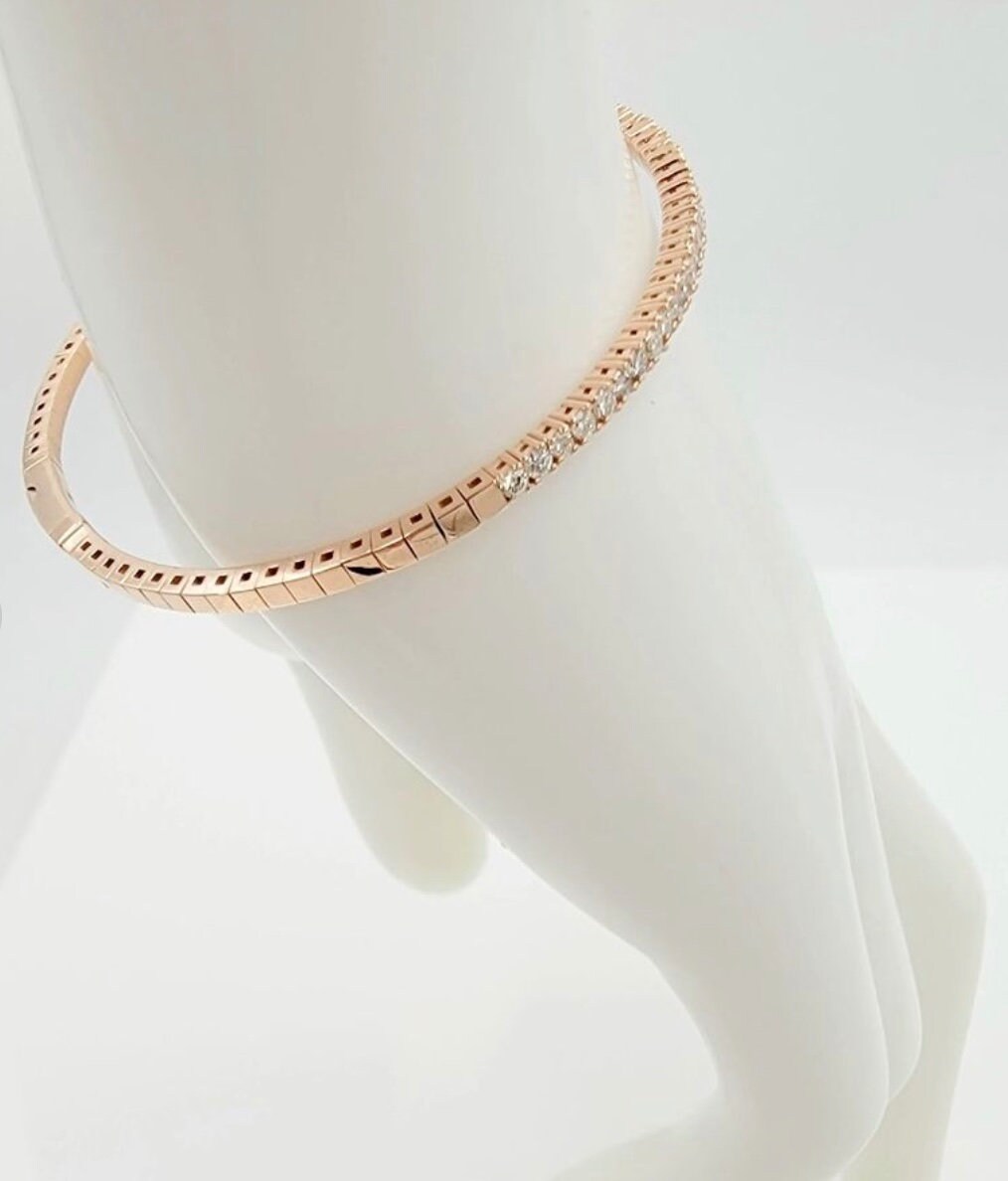 14k Rose Gold Diamond Flex Bangle