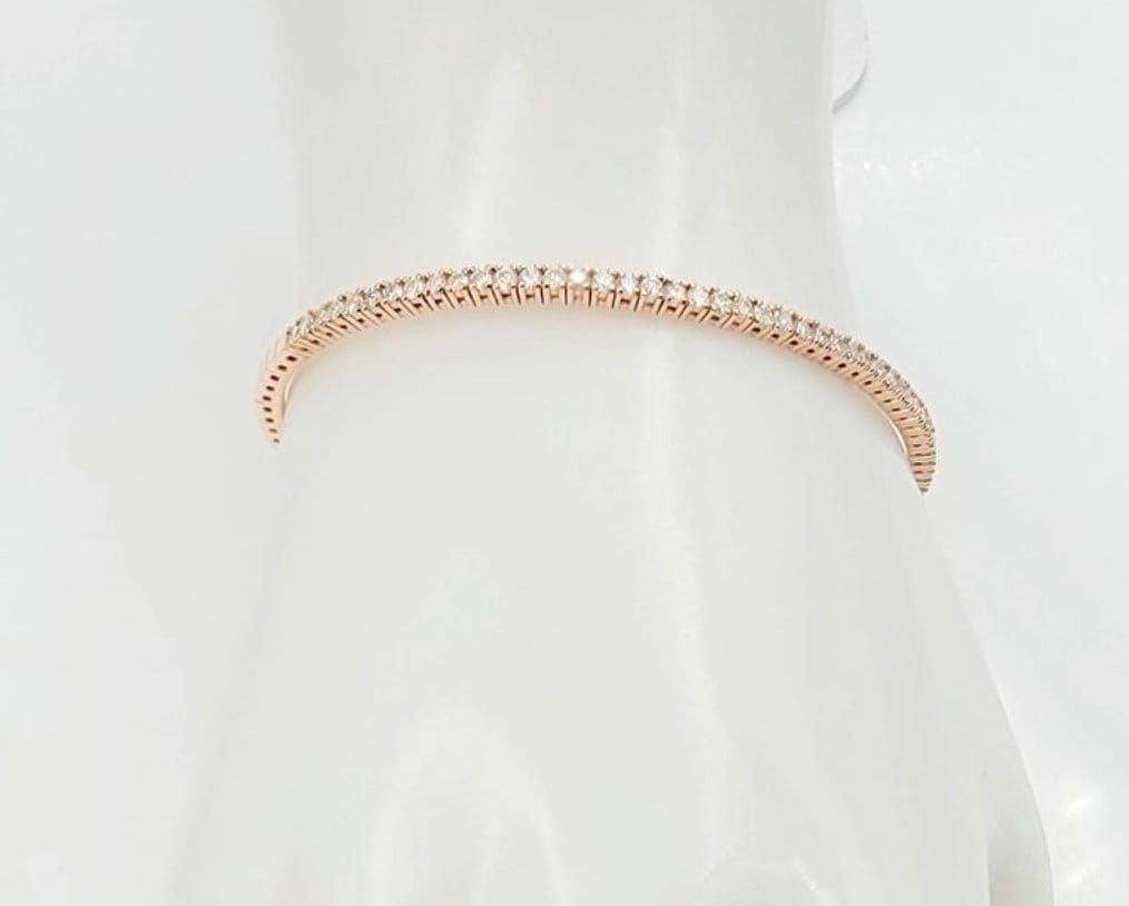 14k Rose Gold Diamond Flex Bangle