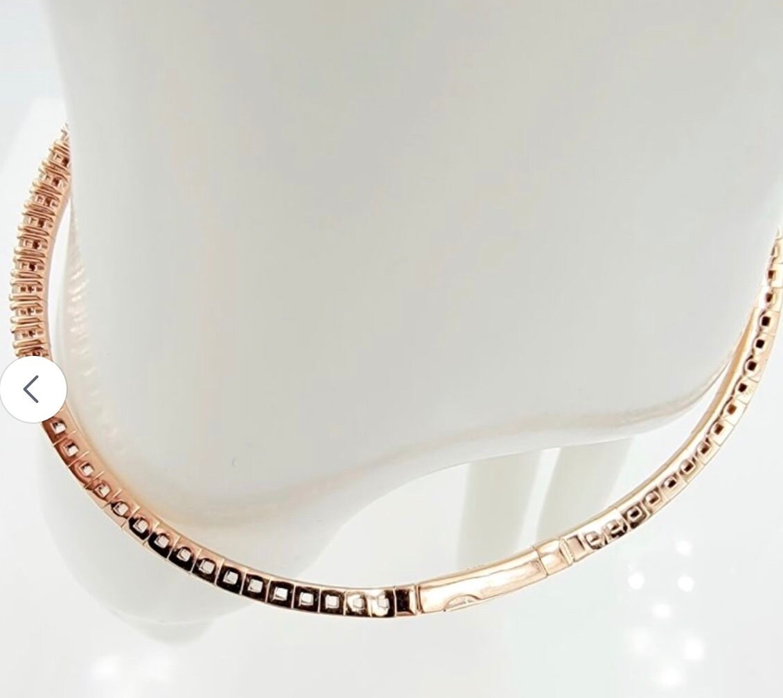 14k Rose Gold Diamond Flex Bangle