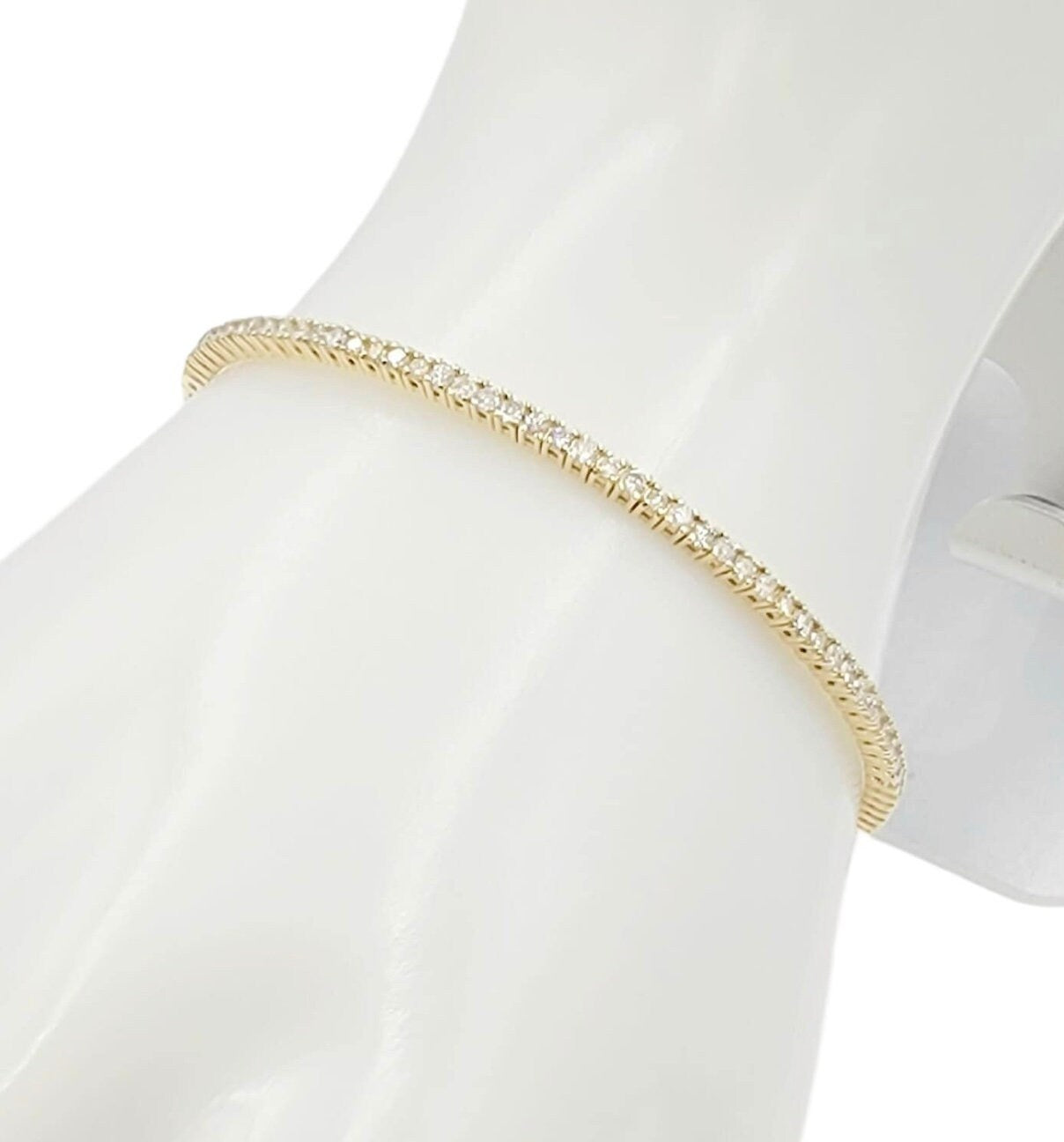 14k yellow gold diamond flex bangle