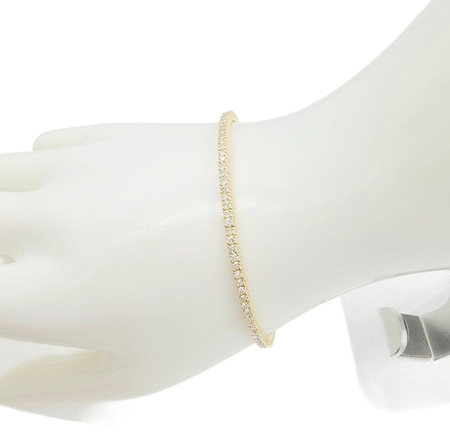 14k yellow gold diamond flex bangle