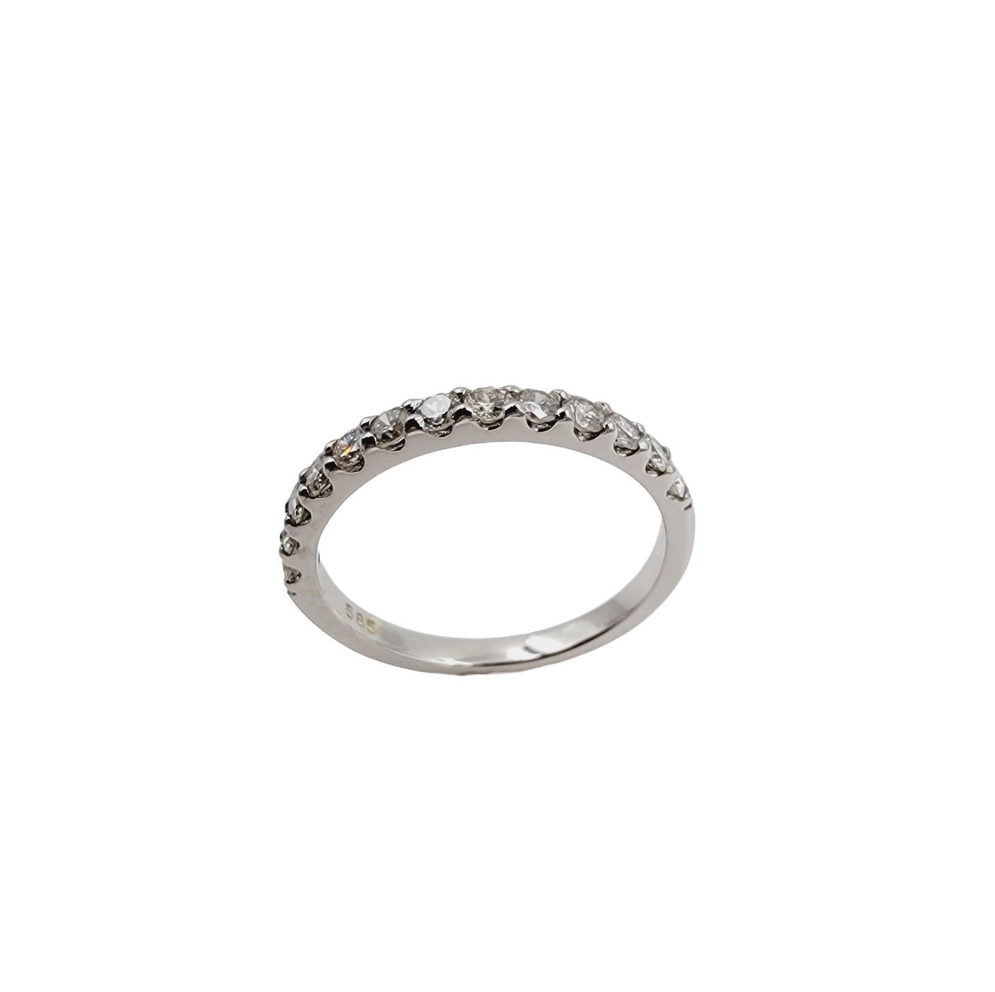 14k white Gold Diamond Half Eternity Band