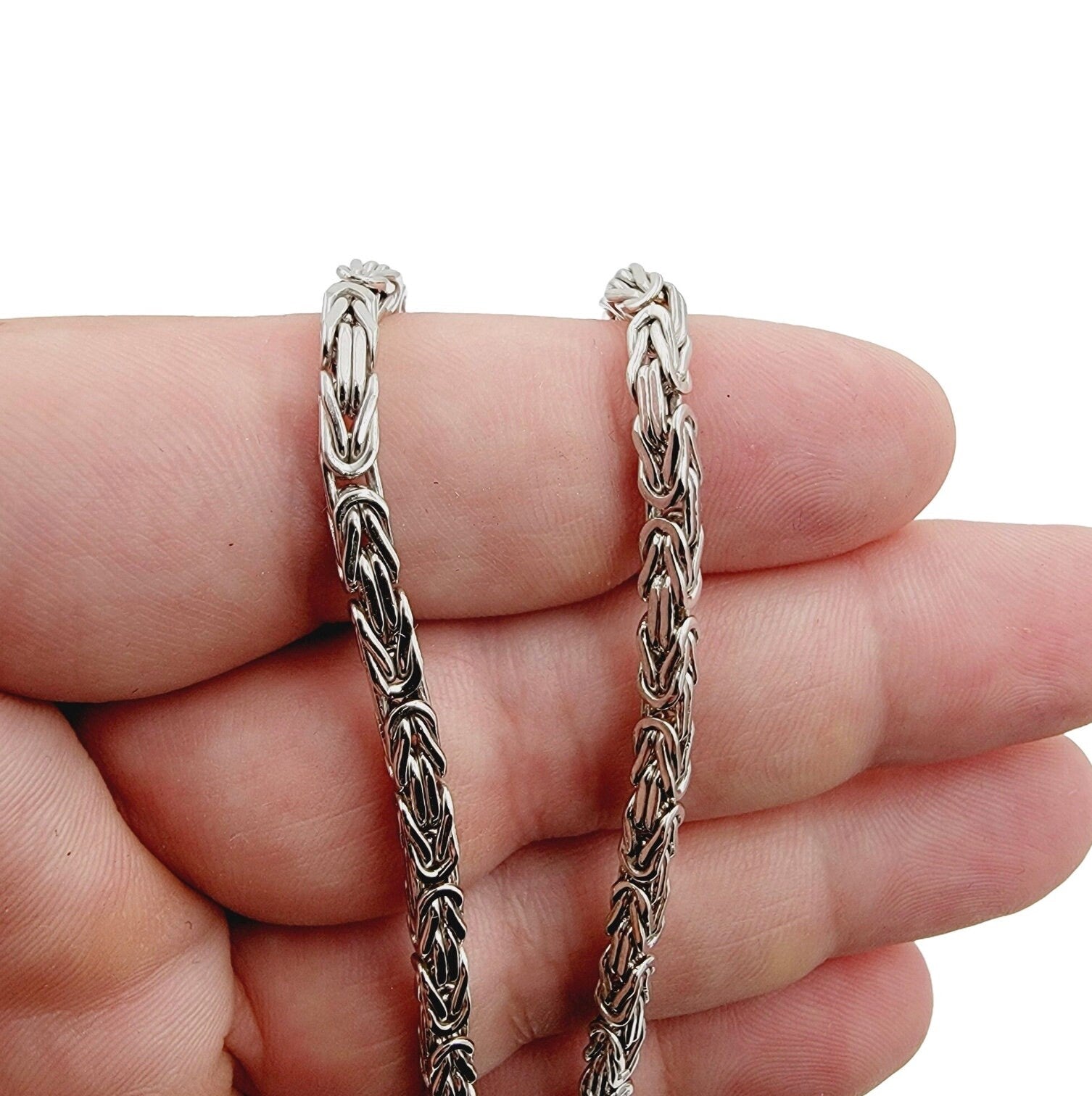 14k white gold Italian Byzantine Chain