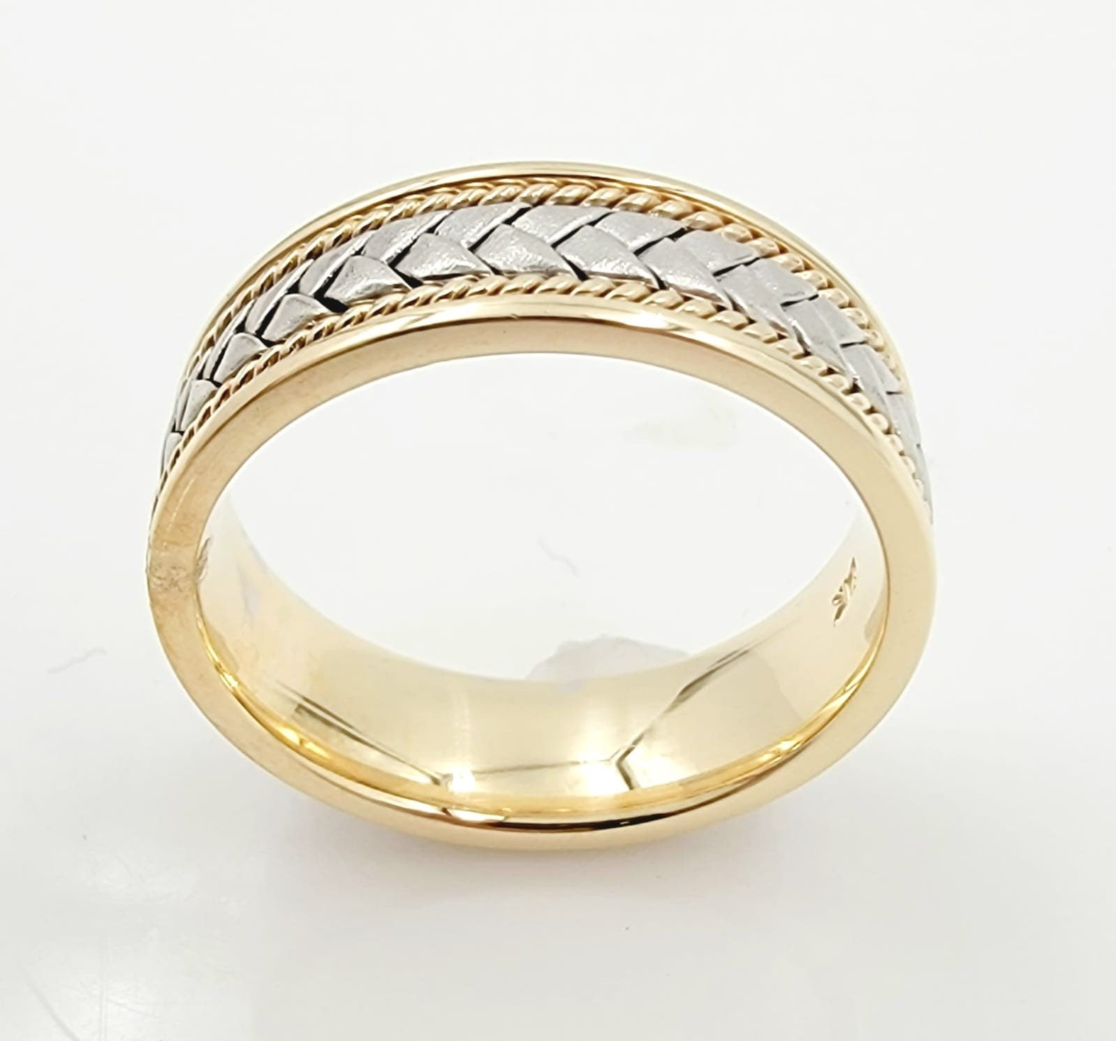 Mens 14k 2 Toned Gold Ring.