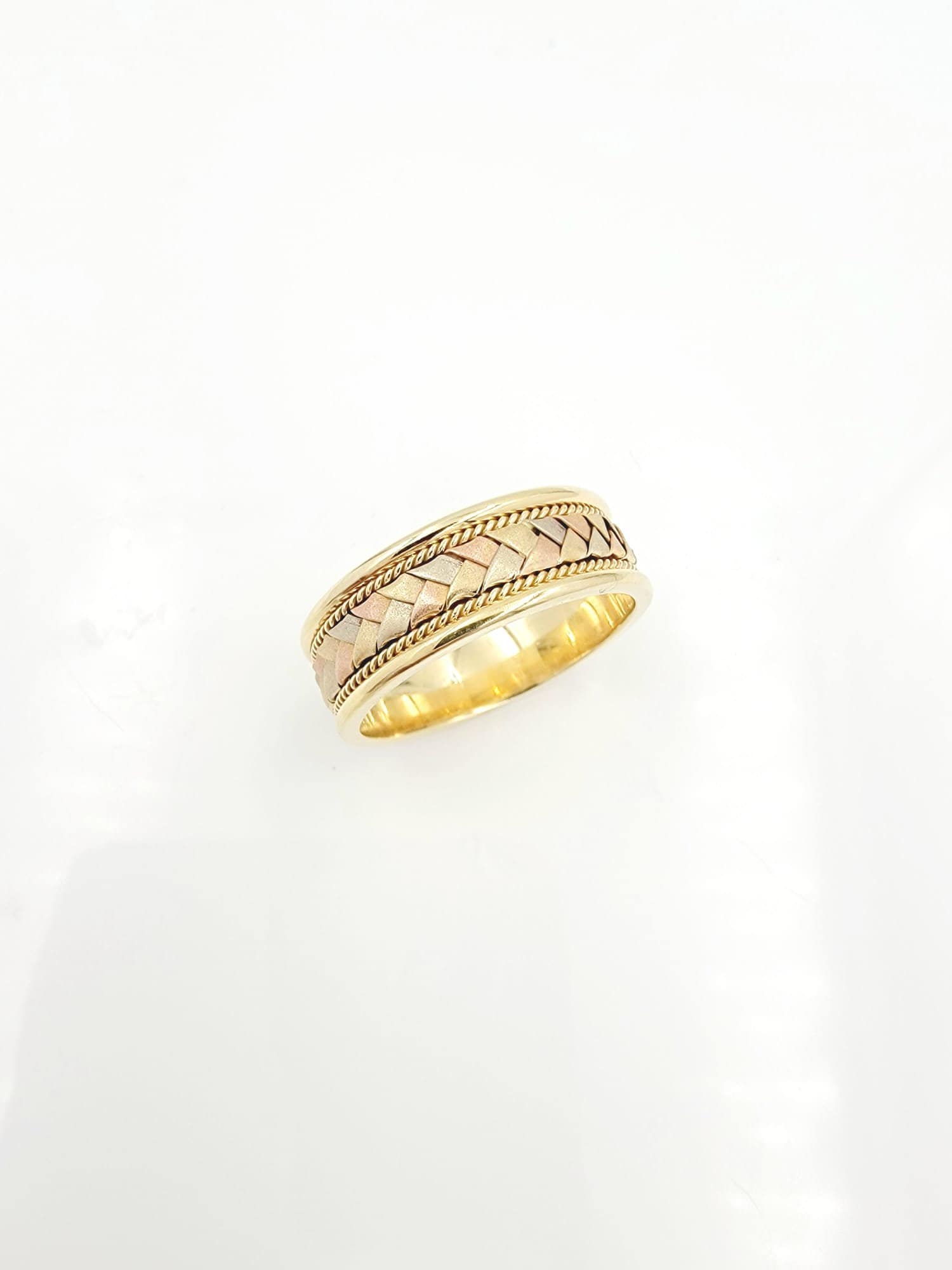 14k Tri-Color Mens Ring