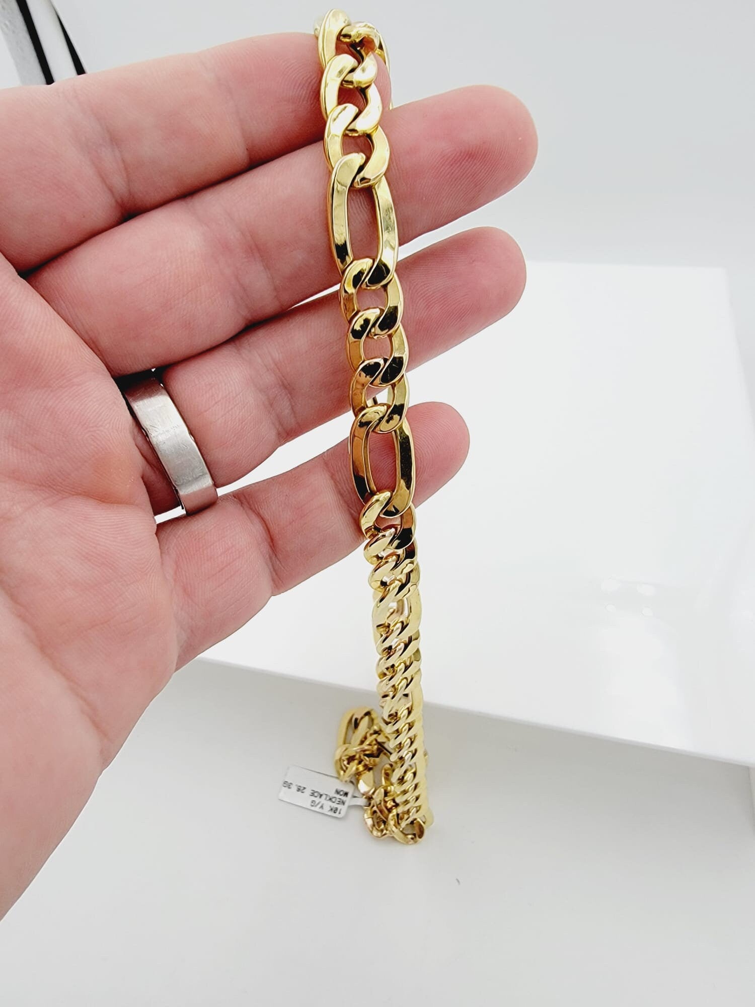 10k Yellow Gold Figaro Link Chain - 22 Inches, 10.4 mm, 26.3 grams