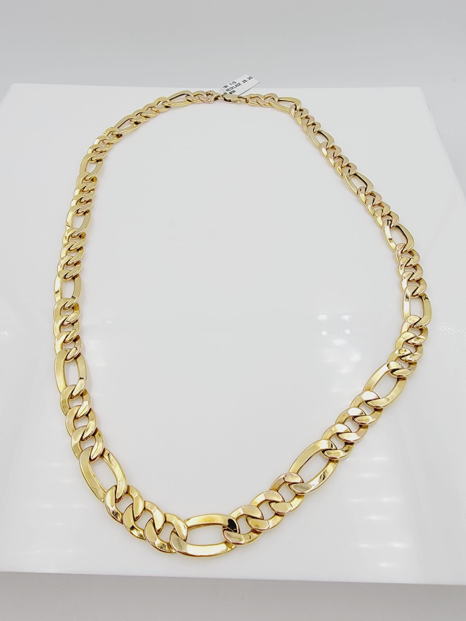 10k Yellow Gold Figaro Link Chain - 22 Inches, 10.4 mm, 26.3 grams