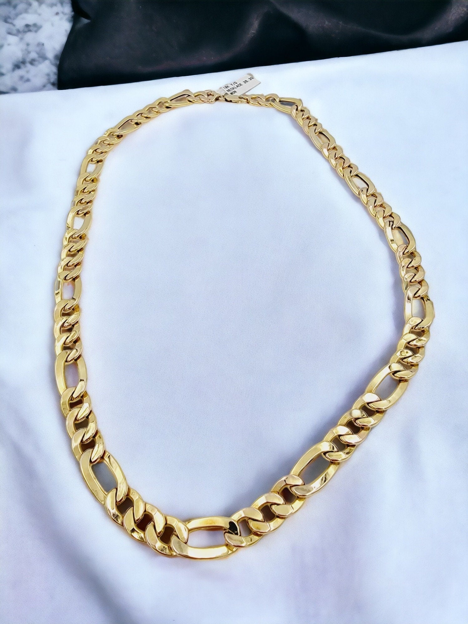 10k Yellow Gold Figaro Link Chain - 22 Inches, 10.4 mm, 26.3 grams