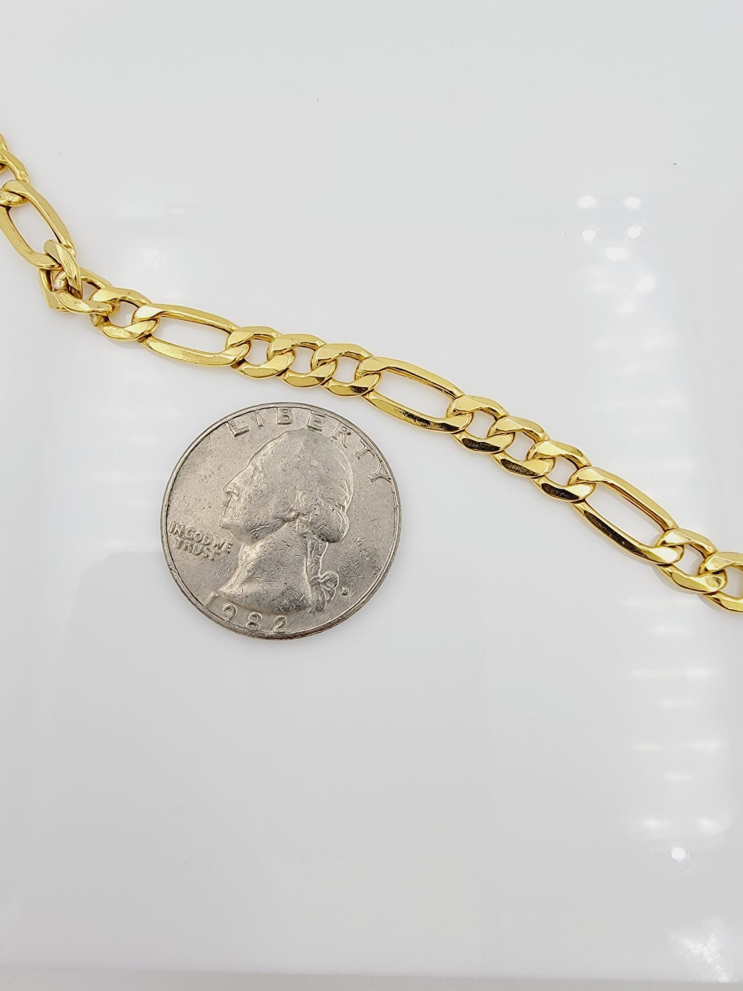 10k Yellow Gold Figaro Chain, 20 Inch, 6mm, 8.1 Grams