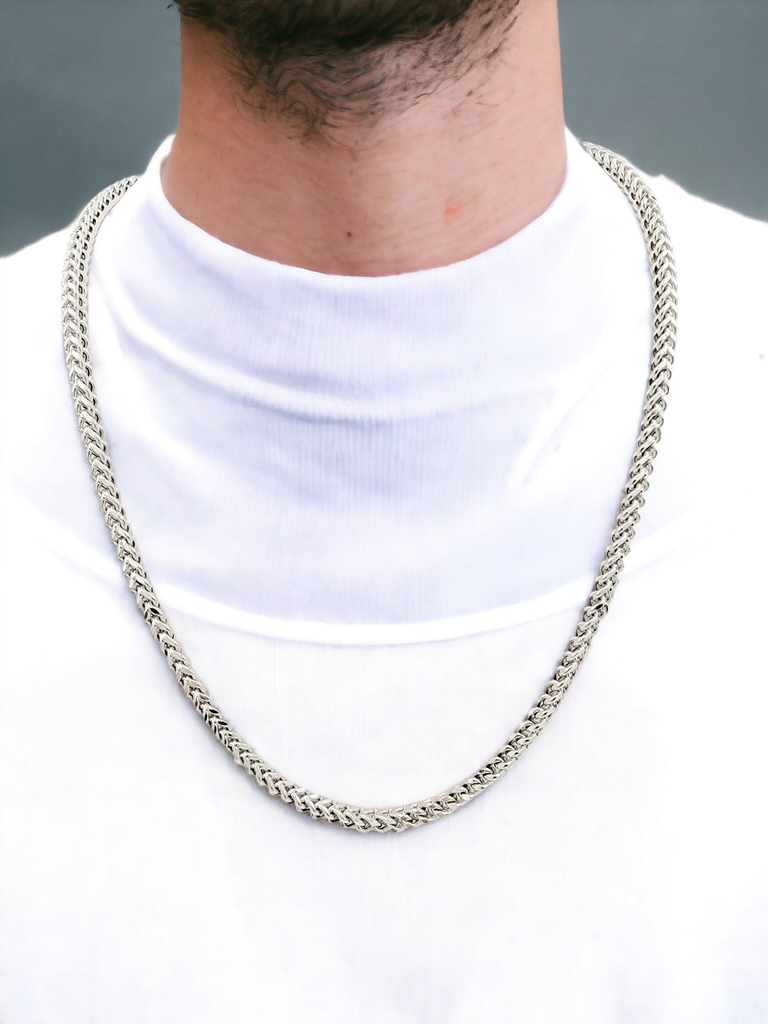 14k White Gold Solid Franco Chain