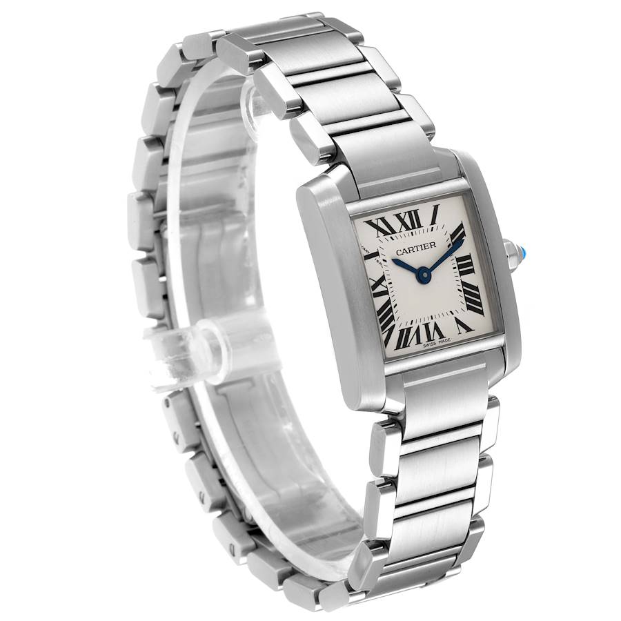 Ladies Small Cartier Tank Francaise Stainless Steel Watch In Polished Finish. (Pre-Owned)