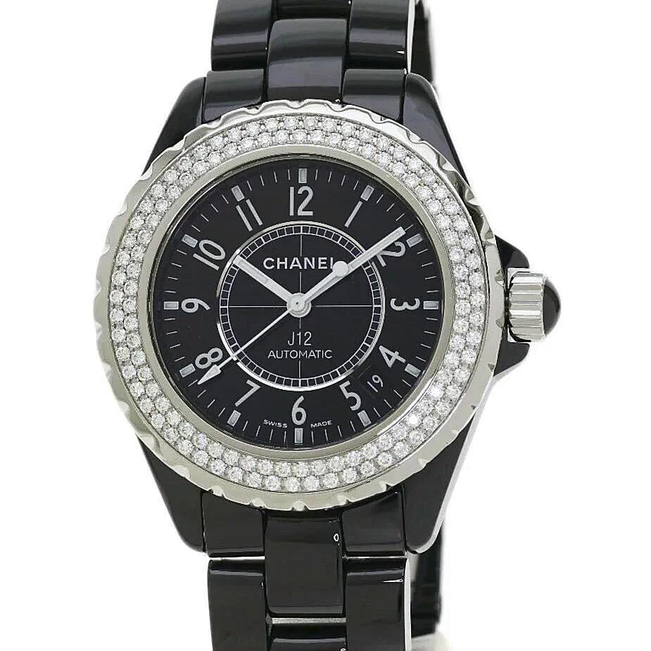 Ladies Chanel J12 - 33mm Black Ceramic Band Watch with High Precision Quartz Movement and Diamond Bezel. (Pre-Owned)