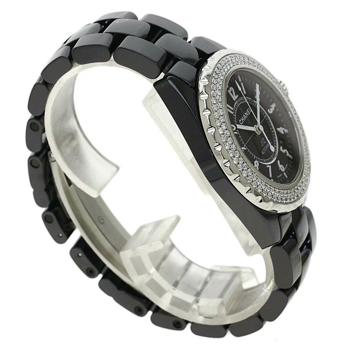 Ladies Chanel J12 - 33mm Black Ceramic Band Watch with High Precision Quartz Movement and Diamond Bezel. (Pre-Owned)