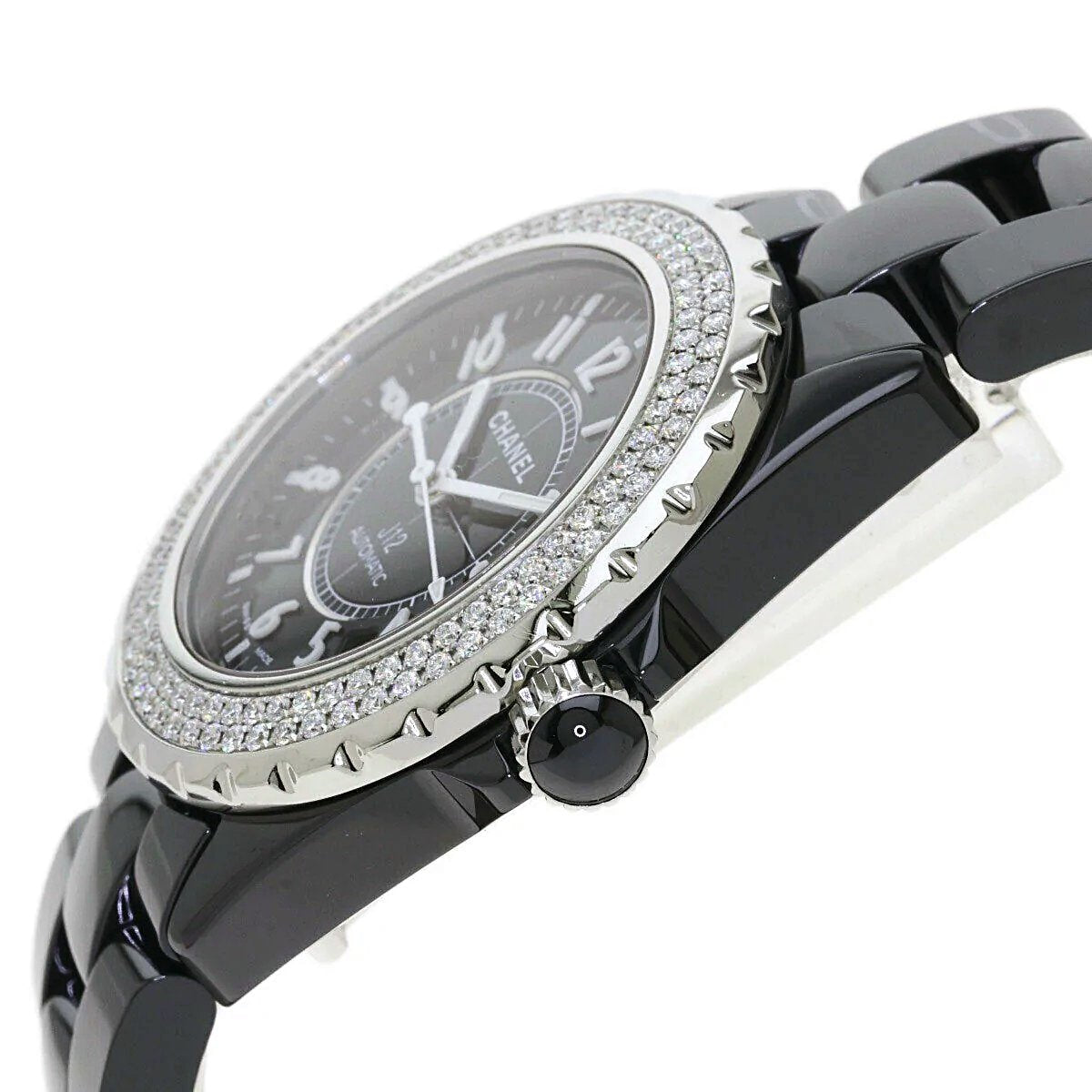 Ladies Chanel J12 - 33mm Black Ceramic Band Watch with High Precision Quartz Movement and Diamond Bezel. (Pre-Owned)