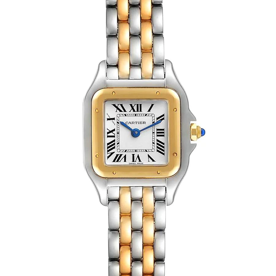 Ladies Small Cartier Panthere Watch in 18K Yellow Gold and Stainless Steel with White Dial. (Pre-Owned)