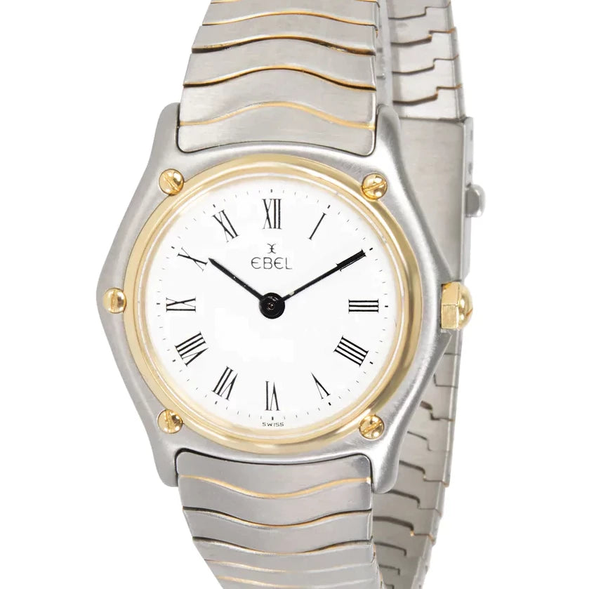 Men's Ebel 34mm 18K Yellow Gold / Stainless Steel Two Tone Band Watch with Roman Numeral Dial. (Pre-Owned)