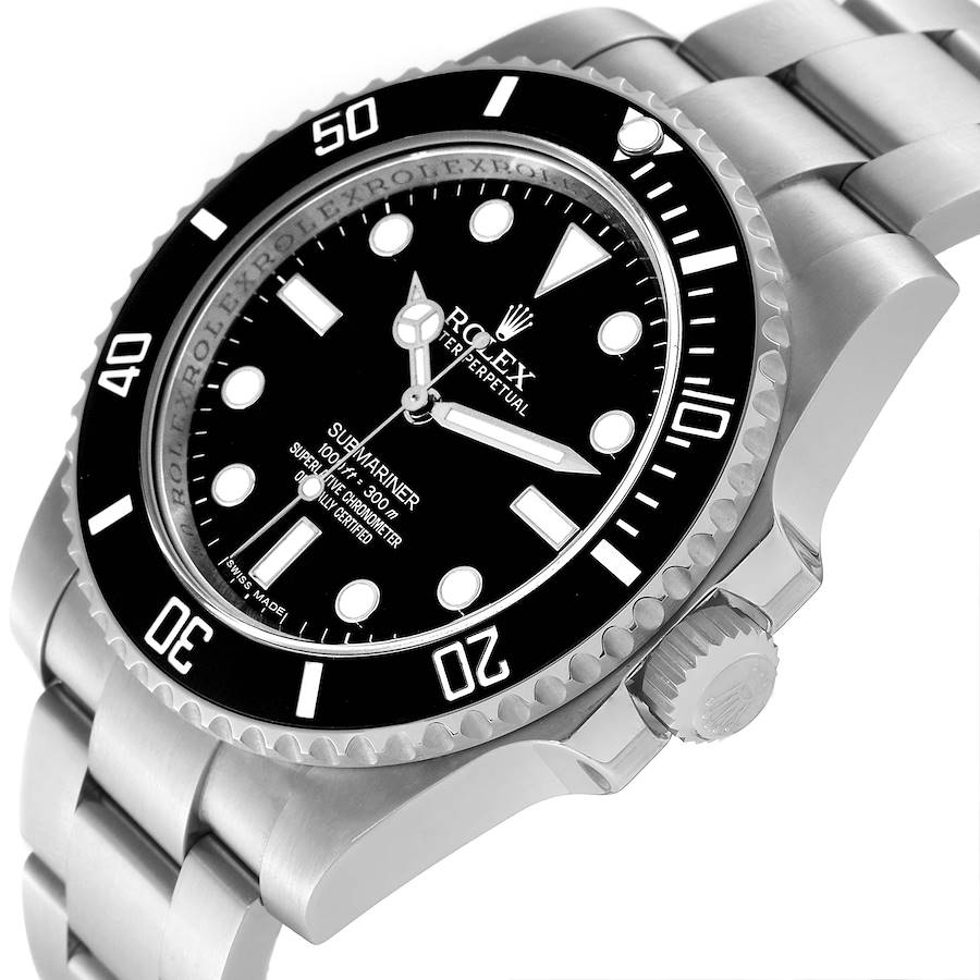 Men's Rolex 40mm Submariner Date Oyster Perpetual Stainless Steel Watch with Black Dial and Black Bezel. (Pre-Owned 114060)