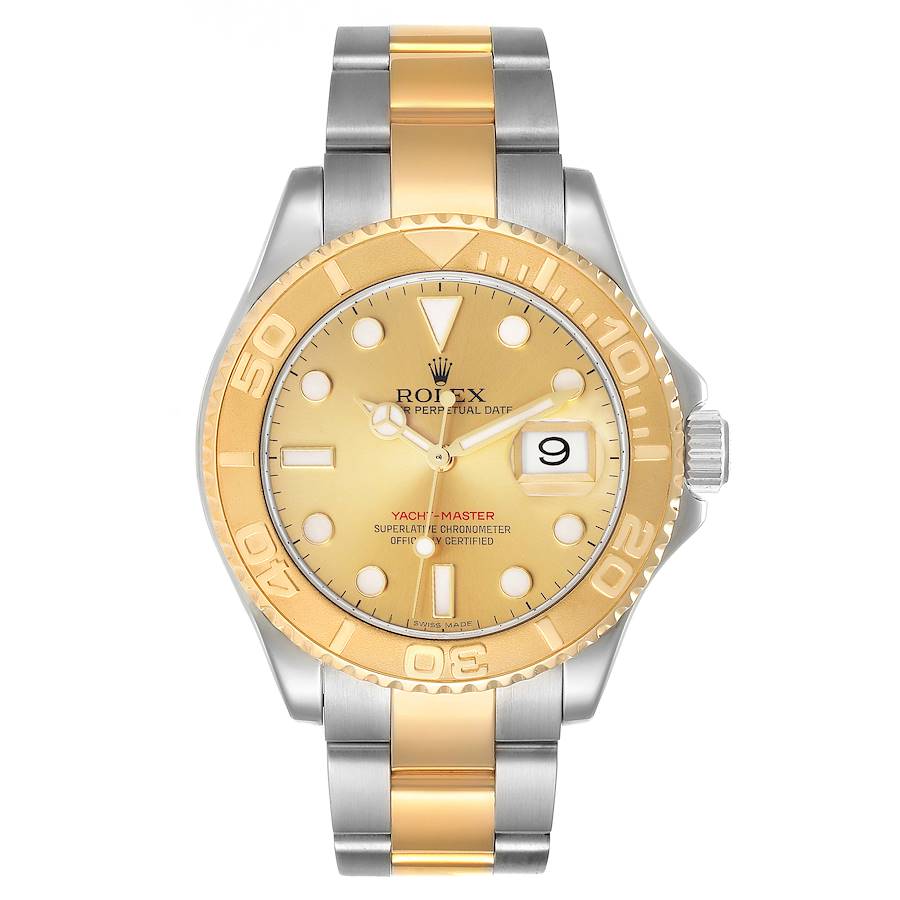 Men's Rolex 40mm Yacht-Master 18K Yellow Gold / Stainless Steel Watch with Gold Dial. (Pre-Owned 16623)