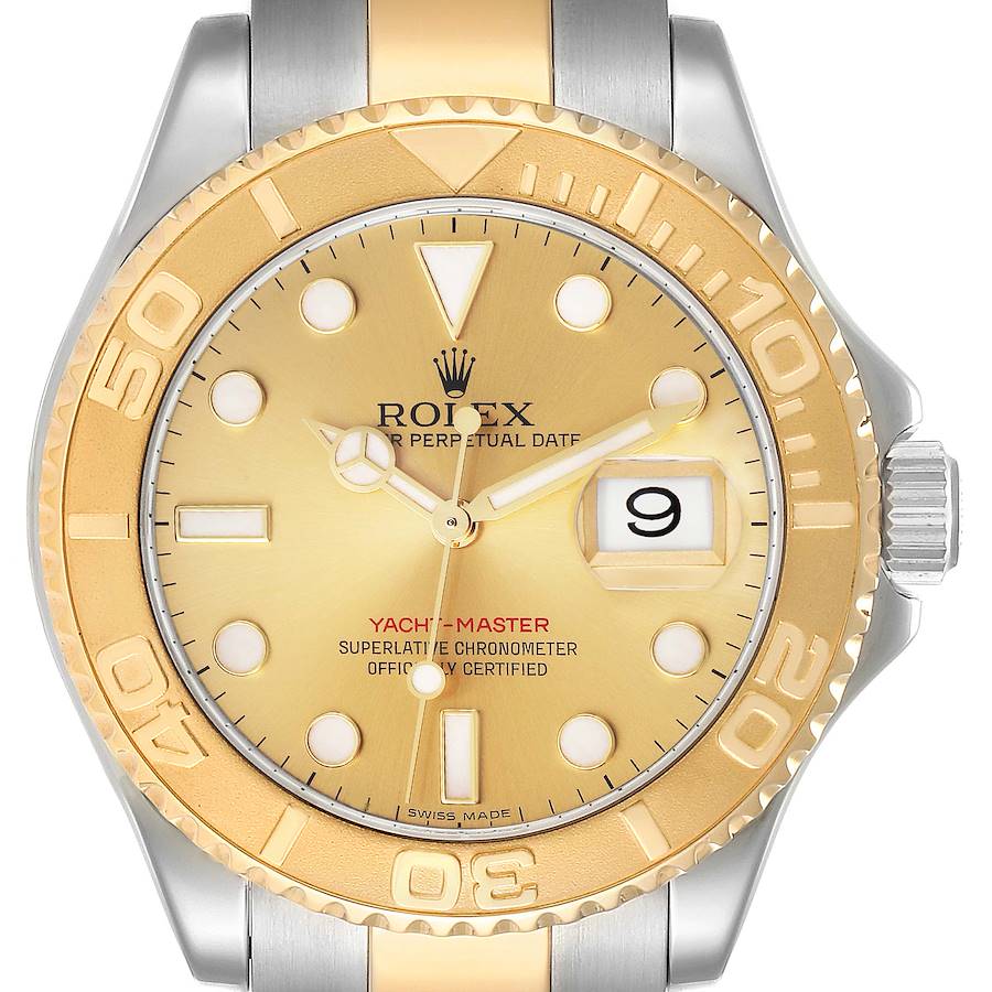 Men's Rolex 40mm Yacht-Master 18K Yellow Gold / Stainless Steel Watch with Gold Dial. (Pre-Owned 16623)