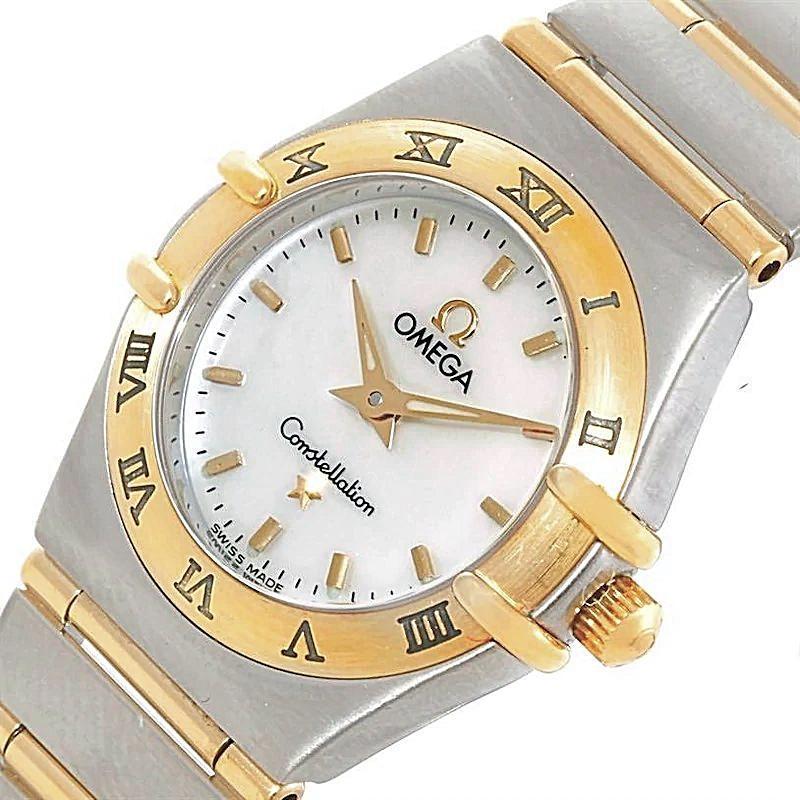 Ladies Omega Constellation 28mm Two Tone Watch with Quartz Movement, Omega Calibre 4061 and White Dial. (Pre-Owned)