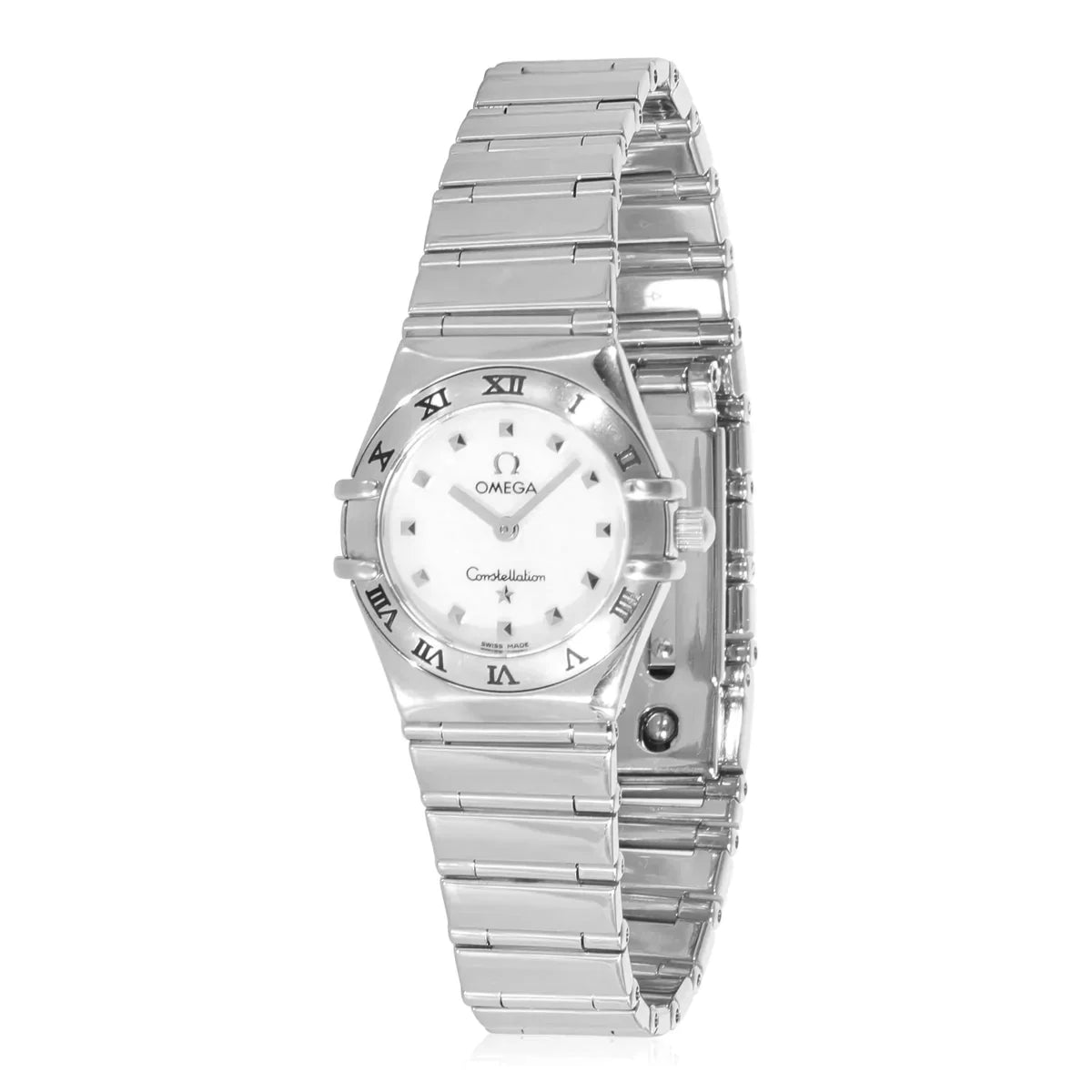 Ladies Omega 22mm Constellation Stainless Steel Watch with Mother of Pearl Dial and Roman Numeral Bezel. (Pre-Owned)