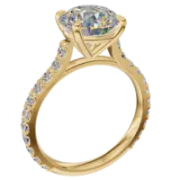 Cathedral ring in 14K Yellow Gold