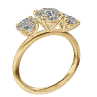 Three Stone ring in 14K Yellow Gold